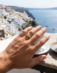 Men's Tungsten Steel Zircon Inlay Gold Ring