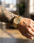 Men's Automatic Calendar Watch – Stainless Steel Mechanical Timepiece with Day-Date Display, Mineral Crystal & Waterproof Design