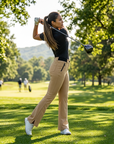 Women's Elastic Breathable Golf Flare Trousers – UPF Sun Protection