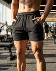 Men's Elastic Slim-Fit Training Shorts - Gym & Running