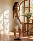 Women's Polka Dot Yoga 2-Piece Outfit Set Sleeveless Vest & Mid Pants
