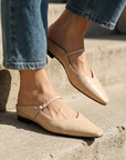Women's Genuine Leather Wedge Sandals – Platform Slip-On with Height Boost