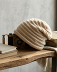 Women's Cashmere Slouchy Beanie - Soft Baotou Winter Hat in Apricot