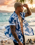Men's Floral Print Short Sleeve Shirt – Loose Fit Summer Style