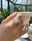 Women's Natural Hetian Jade Ring – 925 Sterling Silver Adjustable size