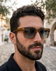 Men's Retro Square Frame Polarized Sunglasses - UV400 Acetate TR90 Vintage Shades