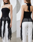 Women's Fairy Tassel Strapless Tube Top – Slim Fit