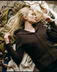 Women's Slim Fit Cardigan Sweater - Lapel Collar Button-Up Knit with Contrast Trim