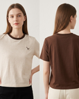 Women's Casual Color-Block Cotton T-Shirt