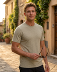 Men's Lyocell Merino Wool Blend T-Shirt – Moisture-Wicking Short Sleeve
