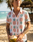 Men's Floral Print Short Sleeve Shirt – Loose Fit Summer Style