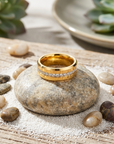 Men's Tungsten Steel Zircon Inlay Gold Ring
