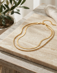 Women's Retro Double-Layer Gold-Plated Stainless Steel Necklace