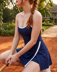 Women's Fitness Tennis Dress with Built-In Shorts