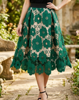 Women's Lace A-Line High-Waist Midi Skirt