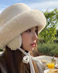 Women's Suede Ear-Flap Fisherman Hat - Thickened Plush Lined Winter Bucket Hat