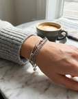 Women's Chunky Titanium Steel Bracelet – Minimalist Geometric Electroplated Gold & Silver Bangle