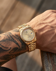 Men's Automatic Calendar Watch – Stainless Steel Mechanical Timepiece with Day-Date Display, Mineral Crystal & Waterproof Design