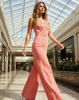 Women's Stretch Denim Jumpsuit – Slim Fit Sleeveless Overalls with Adjustable Straps & High Waist