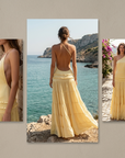 Women's Backless Sleeveless Maxi Dress – Lace-Up Camisole