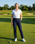 Hochwertige Stretch-Golfhose für Damen – schmal geschnittene Hose mit hoher Taille, schnelltrocknendem Stoff und geradem Bein