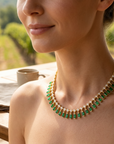Women's Emerald Zircon Choker Necklace – Gold-Plated Copper