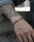 Men's Handmade Hemp Rope Bracelet – Titanium Steel Boho Wristband