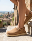 Kork-Sandalen mit Fleece-Futter für Damen