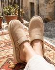 Kork-Sandalen mit Fleece-Futter für Damen