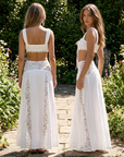 Women's Solid Color Beach Cover-Up Skirt Set