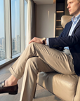 Men's High-Waisted Slim Fit Business Trousers – Wrinkle-Resistant Stretch Formal Office Pants