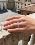 Moissanitring aus Sterlingsilber mit Vergoldung für Damen