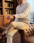 Men's High-Waisted Slim Fit Business Trousers – Wrinkle-Resistant Stretch Formal Office Pants