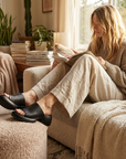 Damen-Plateausandalen aus Spaltleder