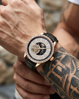 Men's Automatic Mechanical Watch – Diamond Dial, Sapphire Crystal, Hollow Case