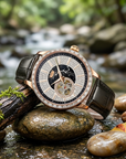 Men's Automatic Mechanical Watch – Diamond Dial, Sapphire Crystal, Hollow Case