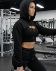 Damen-Velours-Trainingsanzug-Set – 3-teilig Hoodie, Weste und Hose, Fleece-gefüttert, Casual Streetwear Outfit