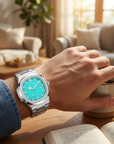 Men's Quartz Watch – Waterproof 3ATM Steel Strap with Luminous Dial, Calendar & 24-Hour Display