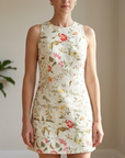 Women's French Jacquard A-Line Dress – Sleeveless High-Waist Business Midi