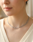 Women's Minimalist Knotted Double-Layer Snake Chain Bracelet & Necklace