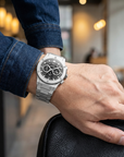 Herren Multifunktions-wasserdichte leuchtende Chronographenuhr – 42mm Quarz Kalender Edelstahlarmband Sport Business Zeitmesser