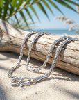 Women's Geometric Ingot Chain Necklace – Silver Plated Retro Style
