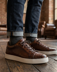 Men's Crocodile Embossed Genuine Leather Shoes