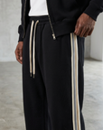 Men's Casual Wide-Leg Trousers — Fleece-Lined Drawstring Pants