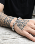 Men's Geometric Woven Punk Bracelet – Electroplated Alloy Bangle
