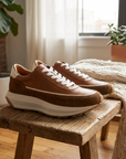 Men's Genuine Leather Running Shoes – Breathable Low-Top Cowhide Sneakers