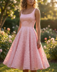Exklusives Jacquard-Trägerkleid für Damen – Elegantes A-Linien-Camisole mit hoher Taille, mittellanges Festkleid