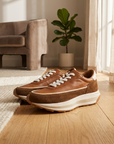 Men's Genuine Leather Running Shoes – Breathable Low-Top Cowhide Sneakers