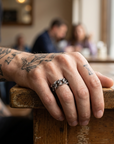 Men's Minimalist Stainless Steel Layered Ring – Stackable Street Style