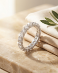 Moissanitring aus Sterlingsilber mit Vergoldung für Damen